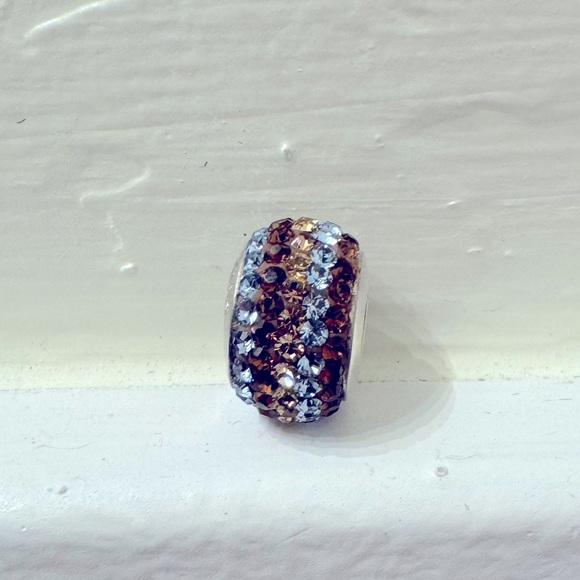 Gold, Bronze and Sky Blue Gemstone Charm Bead - Picture 2 of 8